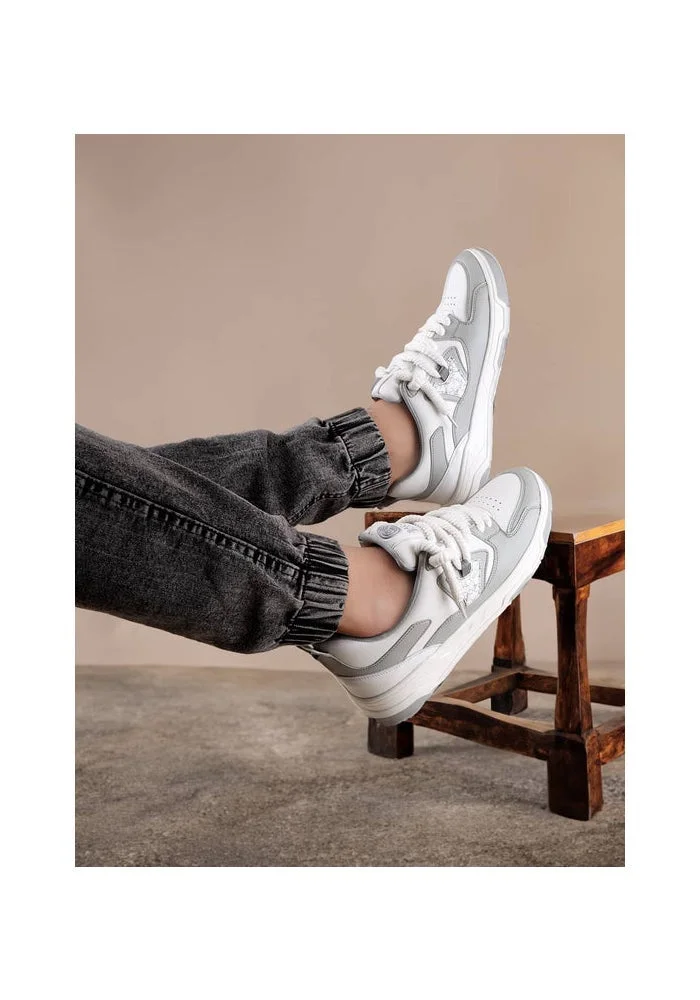 Bacca Bucci Grey Stride Eclipse Low-Top Flat-Sole Sneakers for Men | Best Price UAE